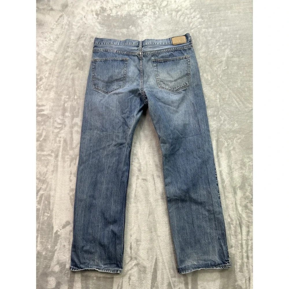 Bullhead Y2K Jeans Mens Sz 38x32 Blue Rincon Straight Whiskered Faded Grunge Guy